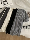 Comfortable Tencel wool U-neck T-shirt for women, light and drape, laid-back and slimming, solid color straight-shoulder short-sleeved summer new style Application Scenario